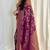 wine  silk blend banarasi jacuard work festive saree with unstitched blouse piece