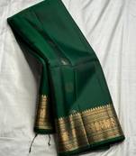 green  silk blend banarasi jacuard work festive saree with unstitched blouse piece