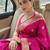 green  silk blend banarasi jacuard work festive saree with unstitched blouse piece