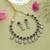 Lush emerald green color american diamond navratna polki necklace set for festive occasions