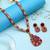 Exquisite ruby red color american diamond polki necklace set for elegant evening wear