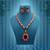 Exquisite ruby red color american diamond polki necklace set for elegant evening wear