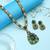 Splendid forest green color american diamond polki necklace set for women party wear