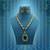 Splendid forest green color american diamond polki necklace set for women party wear