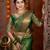green  silk blend banarasi jacuard work festive saree with unstitched blouse piece