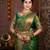 green  silk blend banarasi jacuard work festive saree with unstitched blouse piece