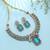 Captivating teal blue color american diamond with turkish stone necklace set for women