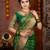 green  silk blend banarasi jacuard work festive saree with unstitched blouse piece