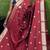 maroon silk blend banarasi jacuard work festive saree with unstitched blouse piece