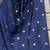 navy blue silk blend banarasi jacuard work festive saree with unstitched blouse piece