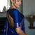 royal blue silk blend banarasi jacuard work festive saree with unstitched blouse piece