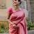 pink silk blend banarasi jacuard work festive saree with unstitched blouse piece