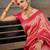 pink silk blend banarasi jacuard work festive saree with unstitched blouse piece