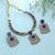 Dazzling royal blue color american diamond polki necklace set for formal occasions