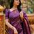 purple silk blend banarasi jacuard work festive saree with unstitched blouse piece