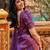 purple silk blend banarasi jacuard work festive saree with unstitched blouse piece