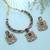 Earthy warm brown color american diamond polki necklace set for fusion attire