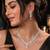 Pristine crystal white color american diamond necklace set for elegant western outfits