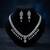 Pristine crystal white color american diamond necklace set for elegant western outfits