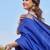 royal blue silk blend banarasi jacuard work festive saree with unstitched blouse piece