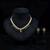 Sparkling emerald green color american diamond necklace set for festive celebrations