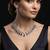 Ocean blue color american diamond necklace set for contemporary ethnic fashion outfits