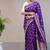 purple silk blend banarasi jacuard work festive saree with unstitched blouse piece
