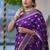 purple silk blend banarasi jacuard work festive saree with unstitched blouse piece