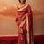 red silk blend banarasi jacuard work festive saree with unstitched blouse piece