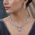 Graceful pure white color american diamond necklace set for classic sophisticated style