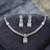 Graceful pure white color american diamond necklace set for classic sophisticated style
