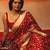 red silk blend banarasi jacuard work festive saree with unstitched blouse piece