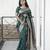 green  silk blend banarasi jacuard work festive saree with unstitched blouse piece