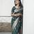 green  silk blend banarasi jacuard work festive saree with unstitched blouse piece
