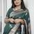 green  silk blend banarasi jacuard work festive saree with unstitched blouse piece