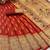 red silk blend banarasi jacuard work festive saree with unstitched blouse piece