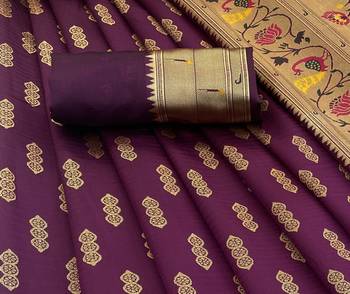 wine silk blend banarasi jacuard work festive saree with unstitched blouse piece 2