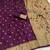 wine silk blend banarasi jacuard work festive saree with unstitched blouse piece