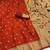 red silk blend banarasi jacuard work festive saree with unstitched blouse piece