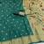 rama silk blend banarasi jacuard work festive saree with unstitched blouse piece