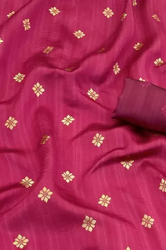 pink silk blend banarasi jacuard work festive saree with unstitched blouse piece
