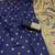 blue silk blend banarasi jacuard work festive saree with unstitched blouse piece