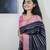 navy blue pink silk blend banarasi jacuard work festive saree with unstitched blouse piece