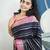 navy blue pink silk blend banarasi jacuard work festive saree with unstitched blouse piece