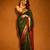 green maroon silk blend banarasi jacuard work festive saree with unstitched blouse piece