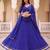 BLUE SOFT GEORGETTE ZARI COARDING WORK LEHRIYA PRINT LEHENGA CHOLI FREE SIZE