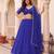 BLUE SOFT GEORGETTE ZARI COARDING WORK LEHRIYA PRINT LEHENGA CHOLI FREE SIZE