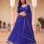 BLUE SOFT GEORGETTE ZARI COARDING WORK LEHRIYA PRINT LEHENGA CHOLI FREE SIZE
