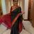 black silk blend banarasi jacuard work festive saree with unstitched blouse piece