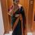 black silk blend banarasi jacuard work festive saree with unstitched blouse piece